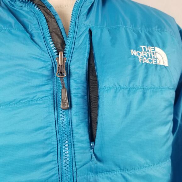 The North Face Jacket Womens Medium Blue Insulated Puffer Full Zip Chest Pocket - Picture 6 of 15